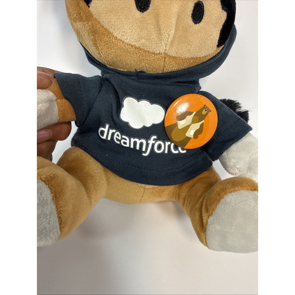 Salesforce Dreamforce Astro Trailhead Plush Mascot Blue Hoodie Raccoon Tags - Picture 3 of 9